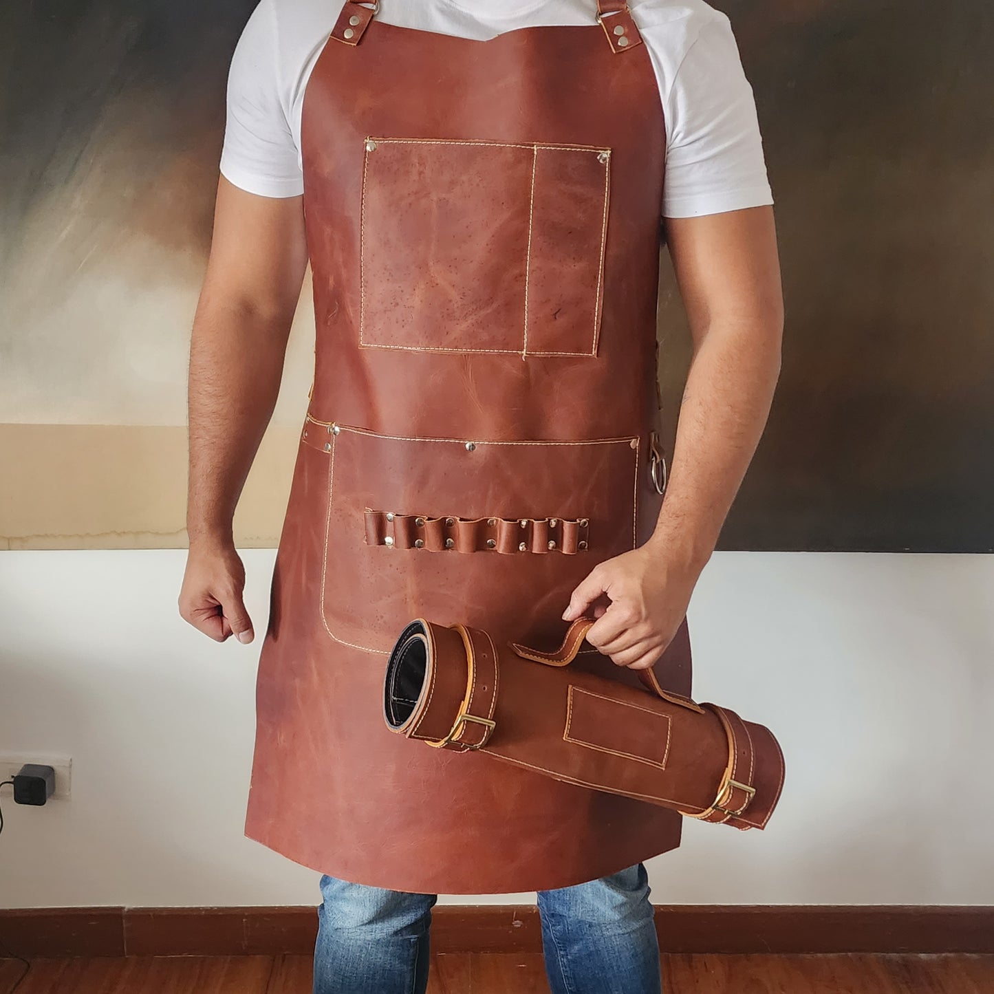 Delantal Parrillero 100% cuero
