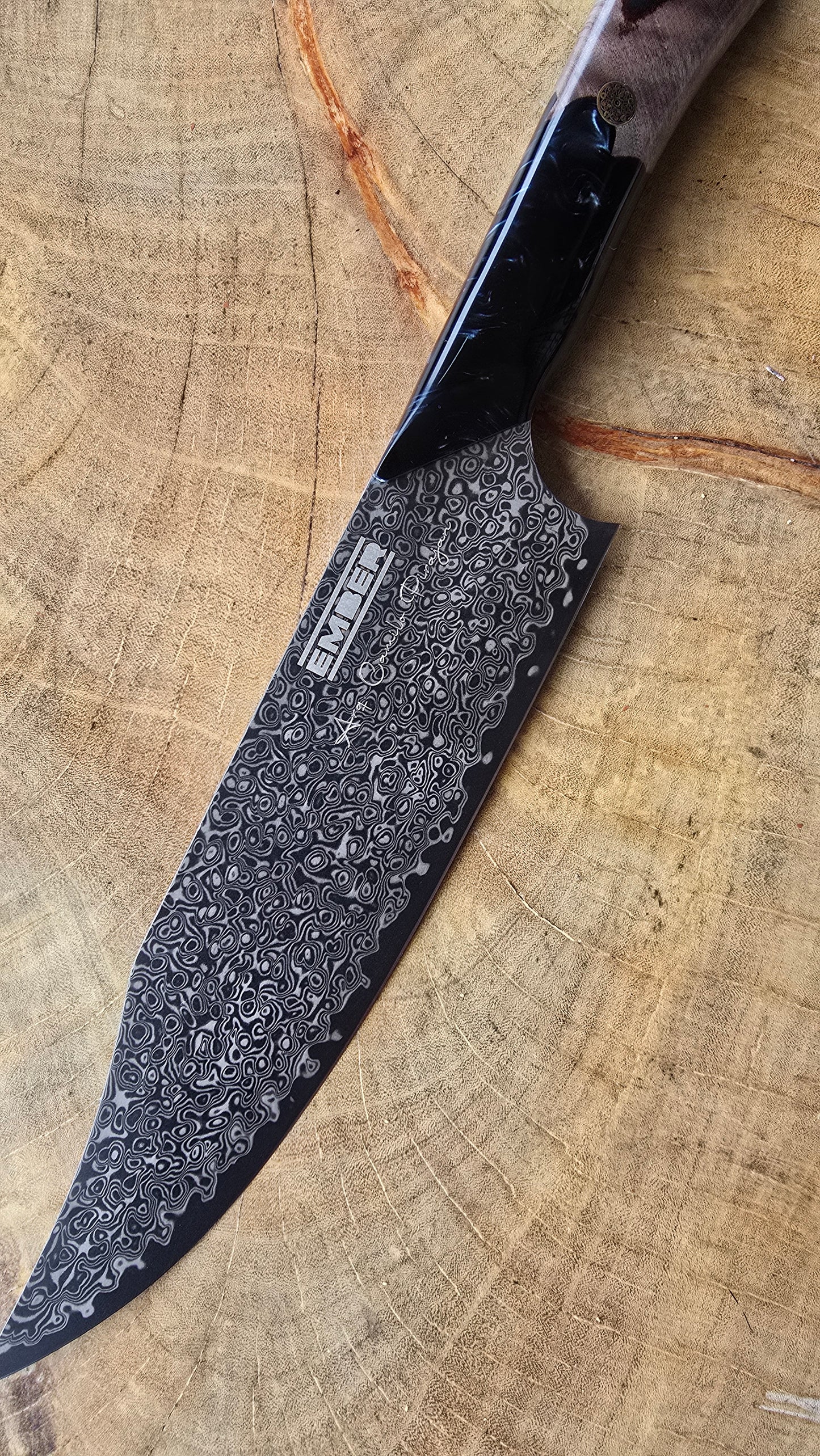 DASTAN CUCHILLO DE CHEF 8" Acero de Damasco recubrimiento DLC