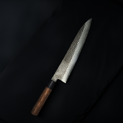 JAPONES: GYOUTO 240mm GEN BLACK DAMASCO NEGRO VG-10 MANGO EN PAKKAWOOD NEGRA