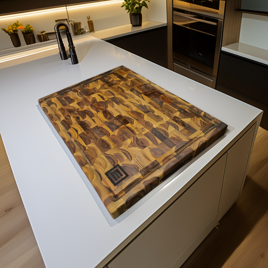 Tabla de Corte MADERA TECA END-GRAIN 4cm de espesor