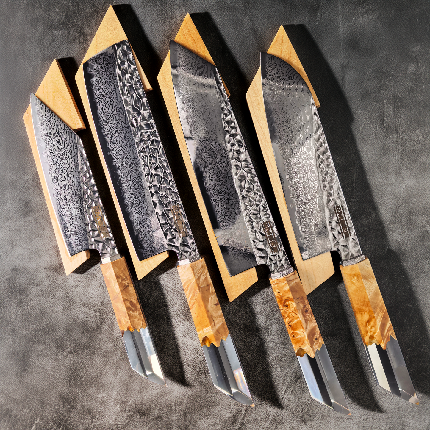 SET KA! 4 PIEZAS! ACERO AUS10 + SAYAS MADERA