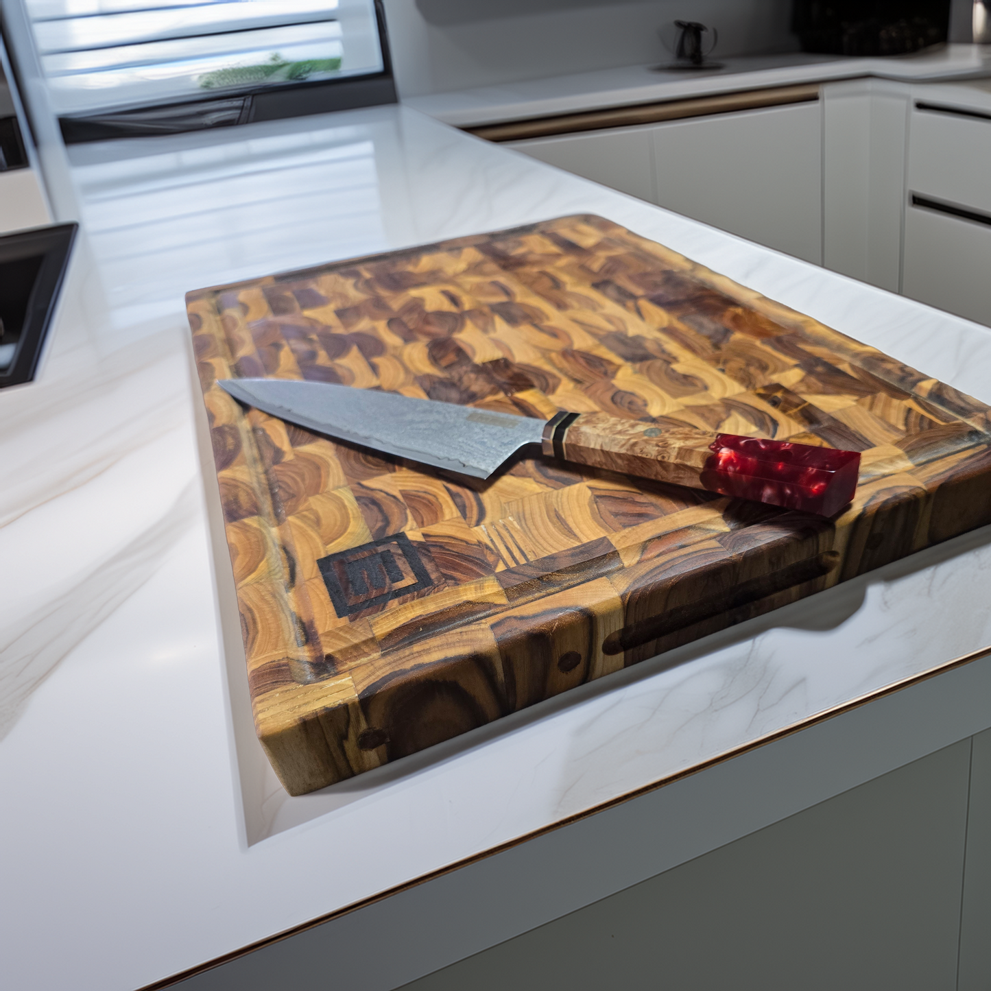 Tabla de Corte MADERA TECA END-GRAIN 4cm de espesor