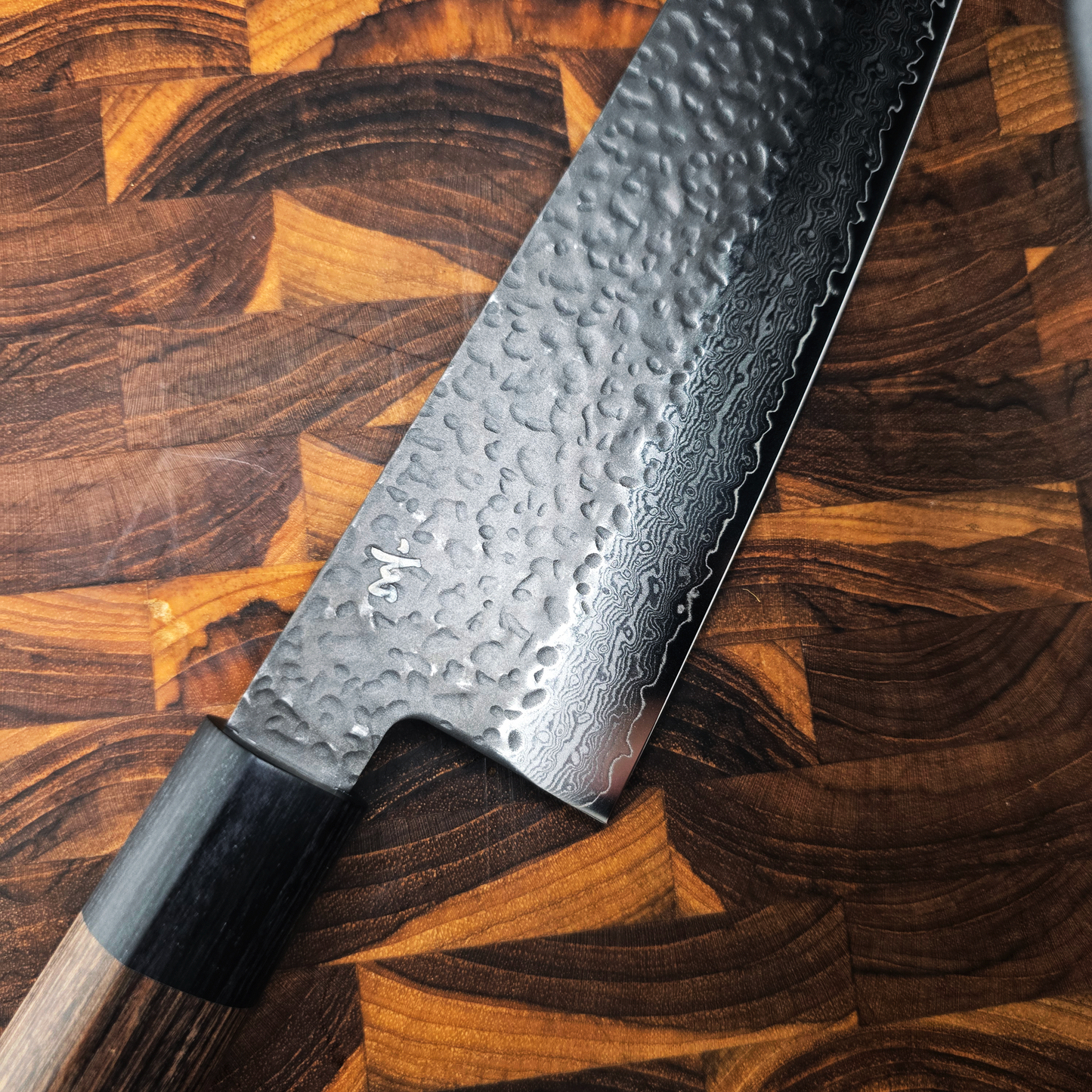 JAPONES: GYOUTO 240mm GEN BLACK DAMASCO NEGRO VG-10 MANGO EN PAKKAWOOD NEGRA