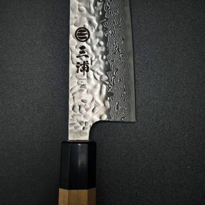 JAPONES: GYUTO 210mm DAMASCO MARTILLADO AUS-10 MANGO EN MAGNOLIA