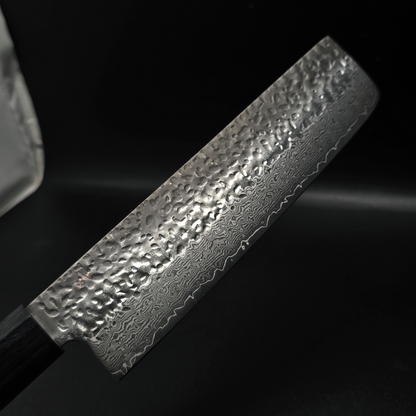 JAPONES: NAKIRI 150mm GEN BLACK DAMASCO NEGRO VG-10 MANGO EN PAKKAWOOD NEGRA