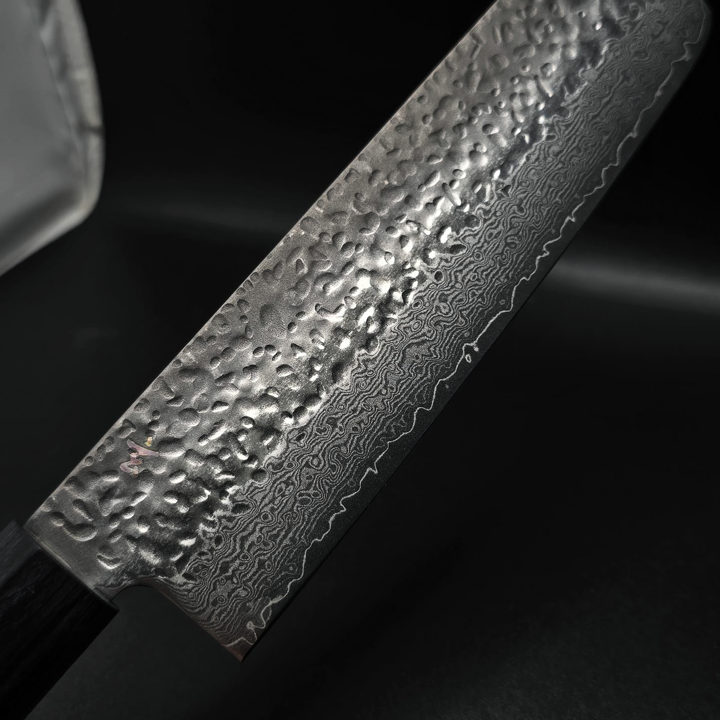 JAPONES: NAKIRI 150mm GEN BLACK DAMASCO NEGRO VG-10 MANGO EN PAKKAWOOD NEGRA