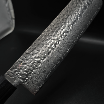 JAPONES: NAKIRI 150mm GEN BLACK DAMASCO NEGRO VG-10 MANGO EN PAKKAWOOD NEGRA