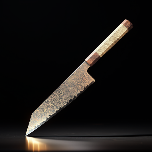 PYRO! CUCHILLO BUNKA - DAMASCO DE COBRE Y BRONCE 8"