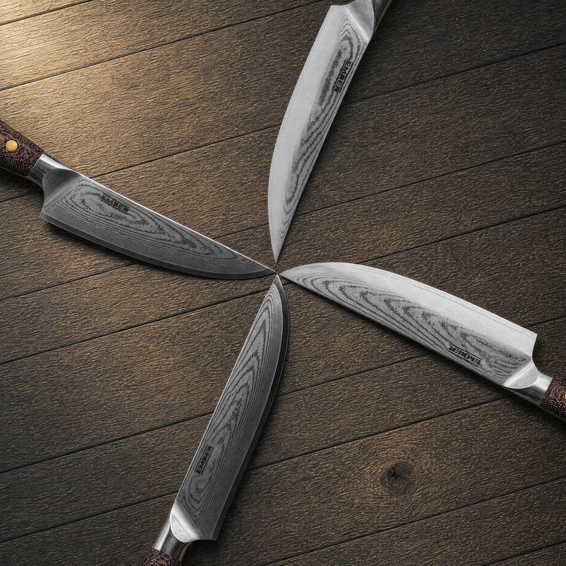 SET MESA ACERO VG10 + MICARTA PITON  - 4 PIEZAS