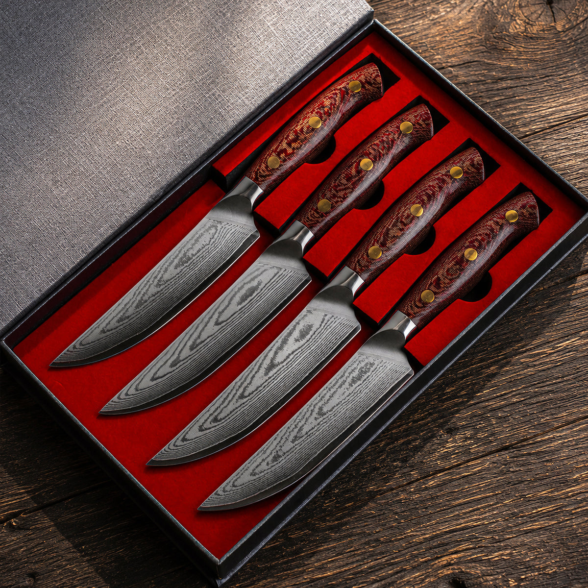 SET MESA ACERO VG10 + MICARTA PITON  - 4 PIEZAS