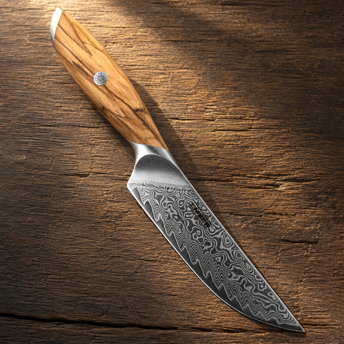 SET MESA ACERO S35VN + OLIVO - 4 PIEZAS