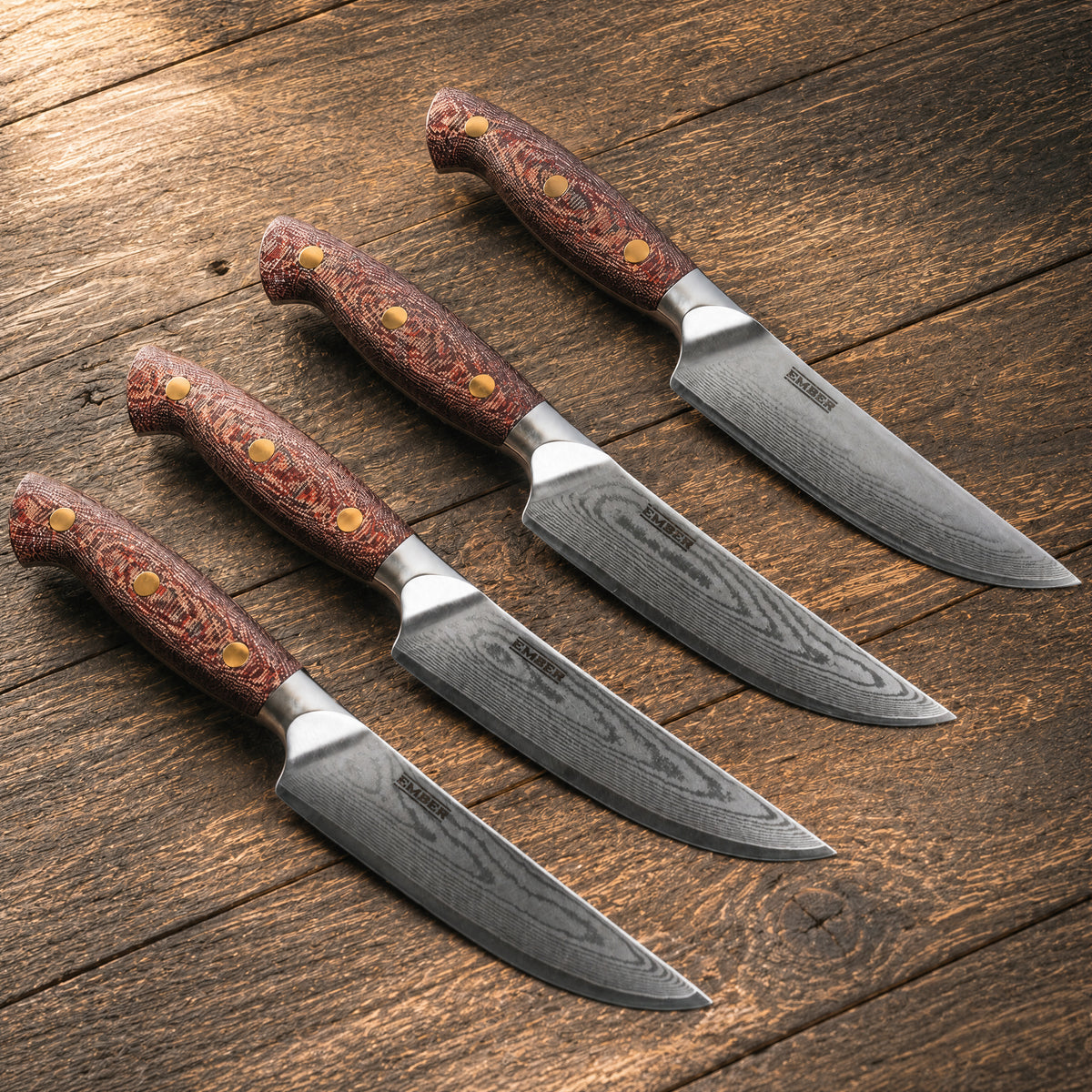 SET MESA ACERO VG10 + MICARTA PITON  - 4 PIEZAS