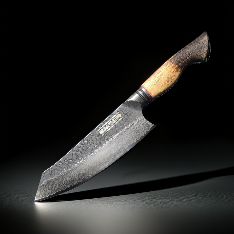 ASKA! SANTOKU STONEWASH Y DAMASCO 7"