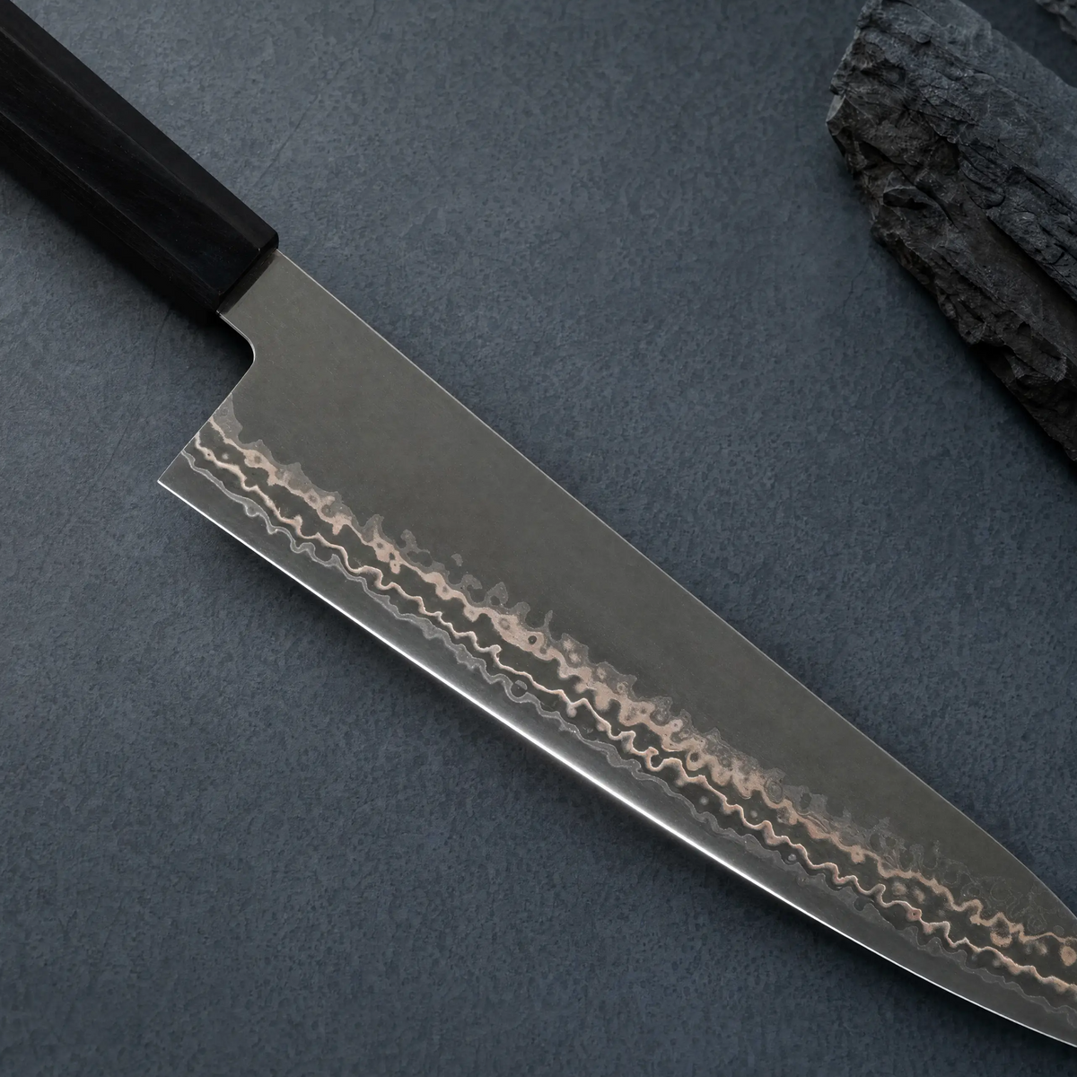JAPONES: GYUTO 210mm DAMASCO DE NÍQUEL SLD MANGO EN WENGUÉ
